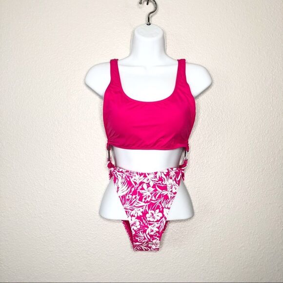 NWT Roxy Blooming Ride One Piece Swimsuit Pink Beach Bikini Size Small - Picture 3 of 12